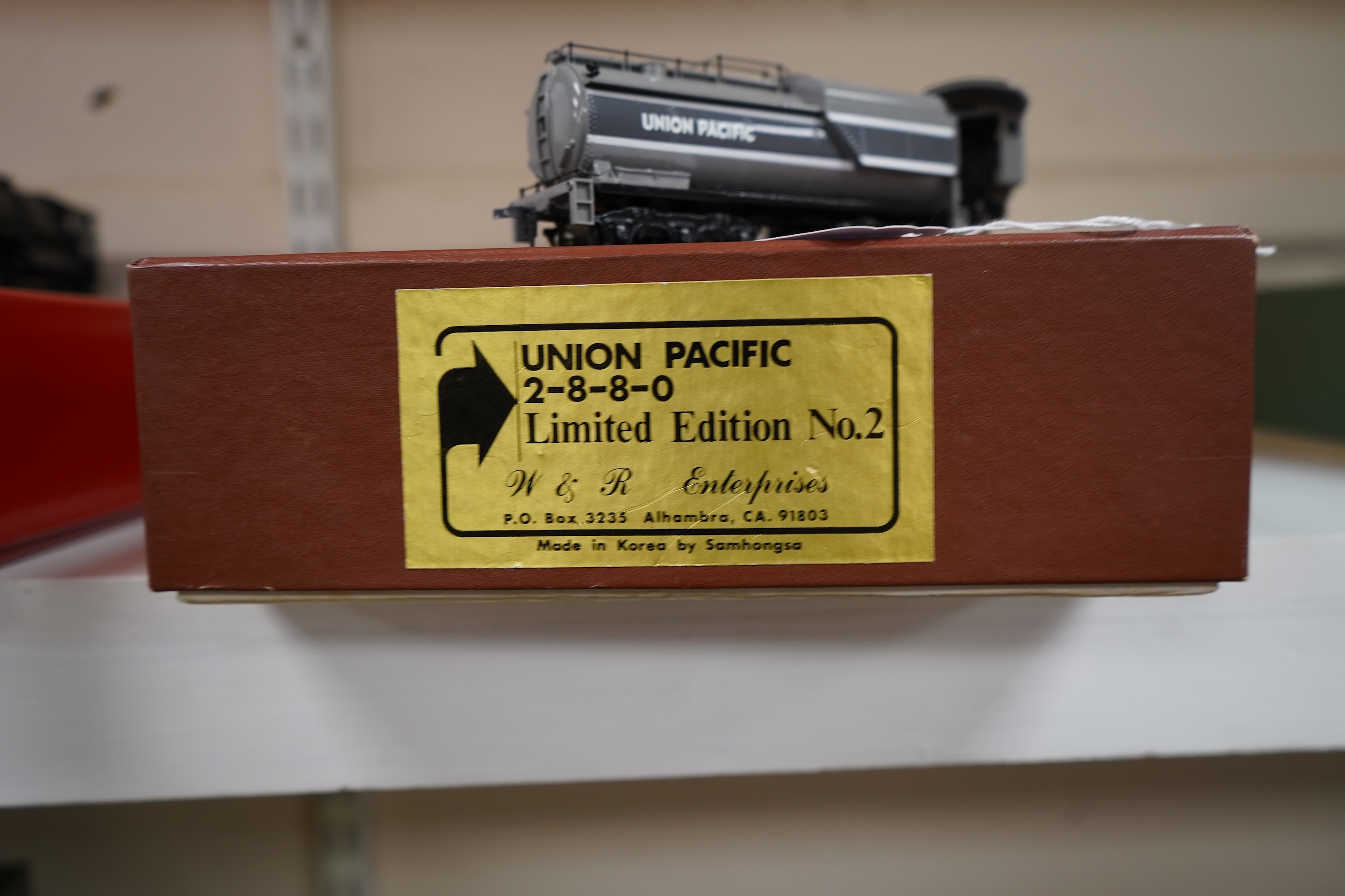 Two boxed HO gauge Union Pacific locomotives; a W&R Enterprises model, 3548, 4-8-8-0 tender locomotive, together with a Mantua Collectibles, 3219, 4-6-2 tender locomotive, both powered for two rail operation.